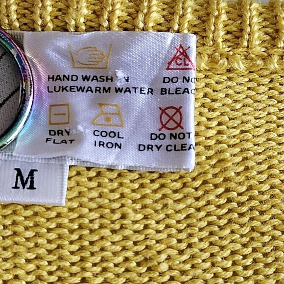 Viti Sweater Women M Black Yellow LS Crewneck Floral Y2K VTG Vintage Whimsical - Picture 4 of 14